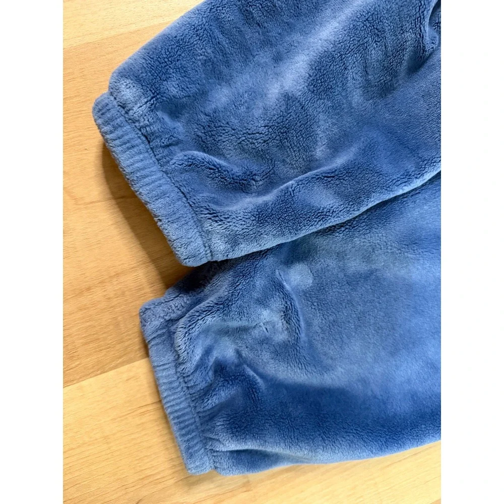Athleta Girl Blue Plush Fleece Joggers Heavyweight Cozy Sweatpants Size L 12